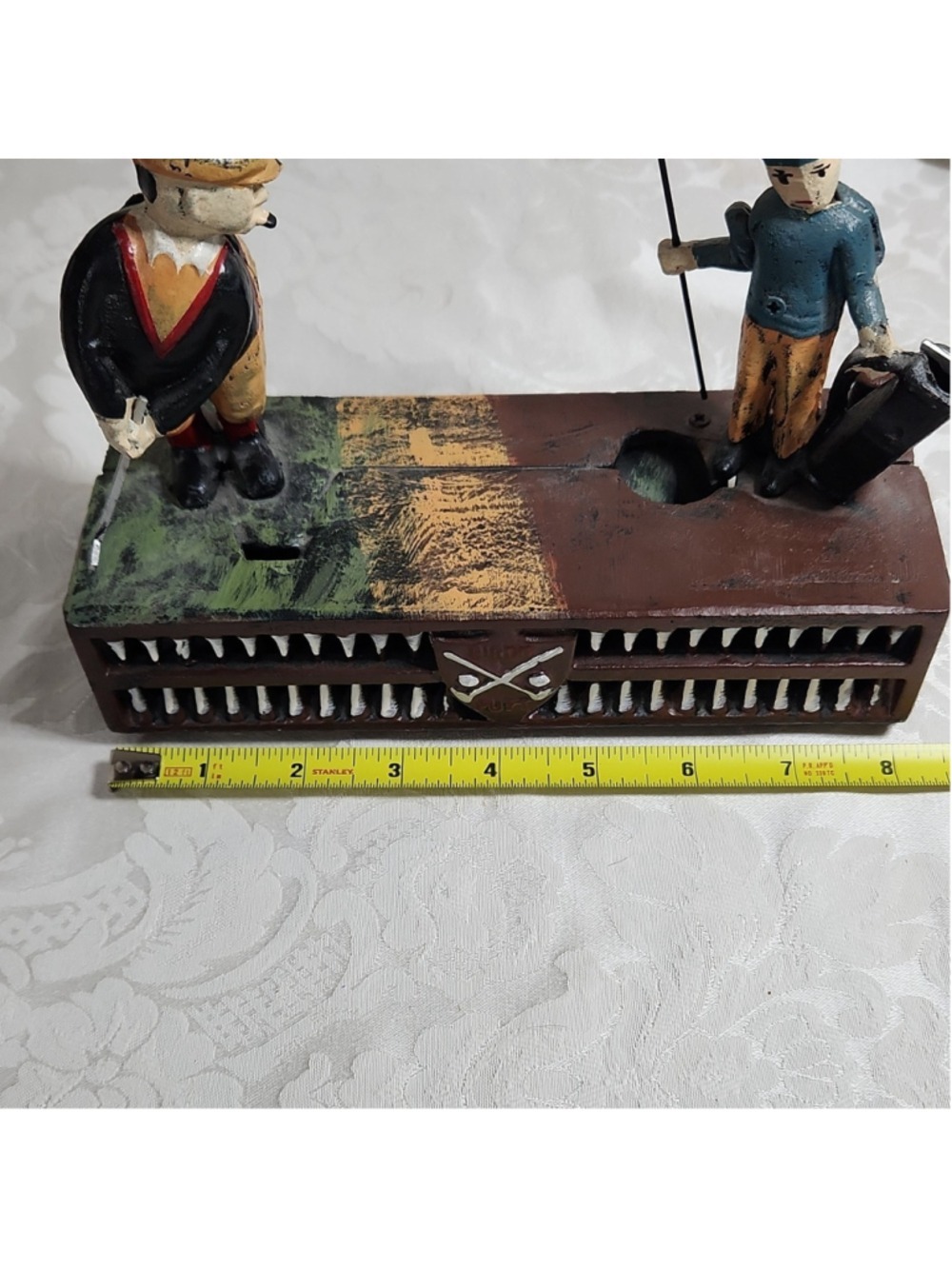 Vintage Golf Mechanical Cast Iron Coin Bank | Birdie Putter & Caddie Figurine - Picture 11 of 13